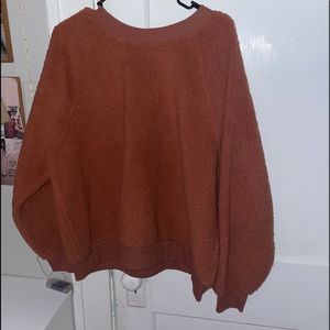 Rust Colored Sherpa Pullover